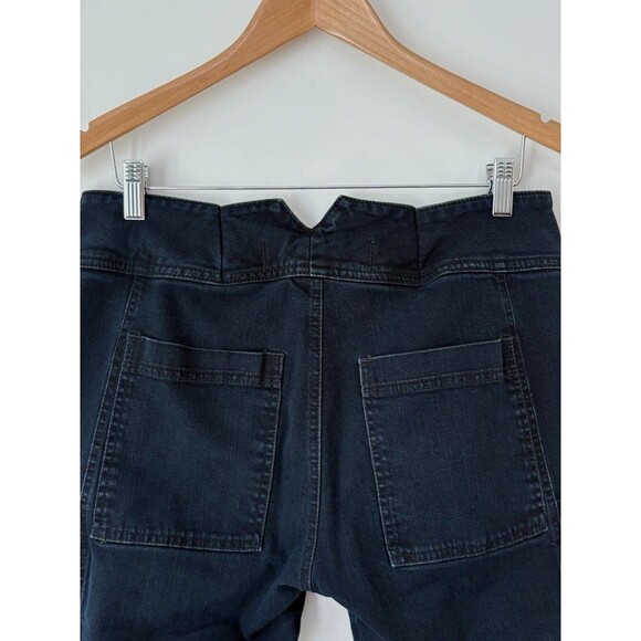 Prairie Underground Organic Cotton Crop Blue Denim Button Fly Moto Jeans Sz 31 - Picture 6 of 9